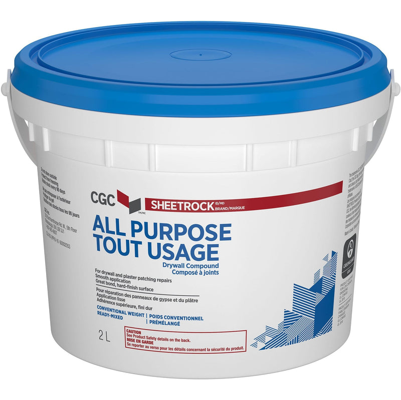 CGC Sheetrock Ready-Mixed Drywall Wallboard Compound, 2-L Pail J3