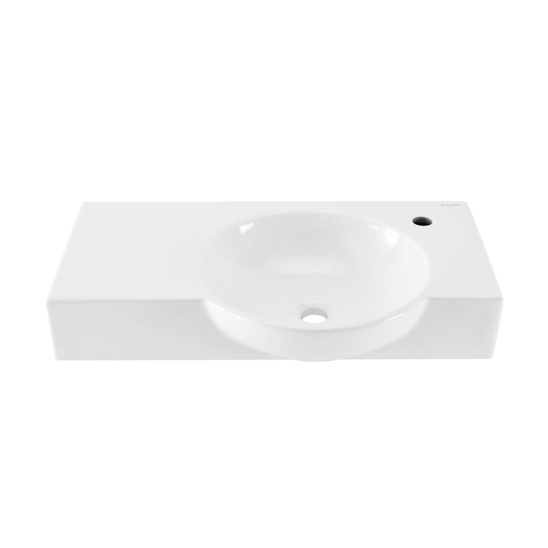 Chateau Right Side Faucet Wall-Mount Bathroom Sink, 30-in E1