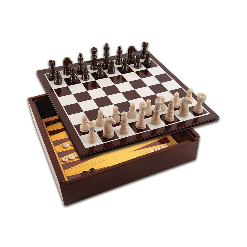 Classic 10-in-1 Wooden Game Set with Durable Storage Box K8