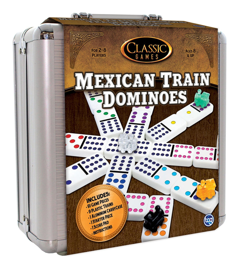 Classic Games Mexican Train Dominos Game Set In Aluminum Carrying Case, Ages 8+ Z2