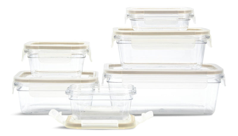 Clearlock Clear Clip Lid Food Storage Container Set with Tritan Base, Nestable, 6 Count Z0