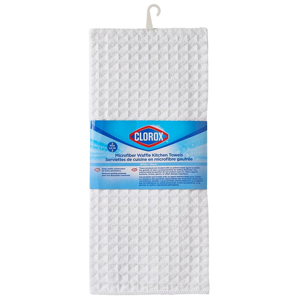 Clorox Waffle Microfiber Towel Kitchen Set, 16-in x 26-in, 2-pk U0