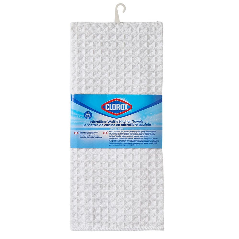 Clorox Waffle Microfiber Towel Kitchen Set, 16-in x 26-in, 2-pk U0