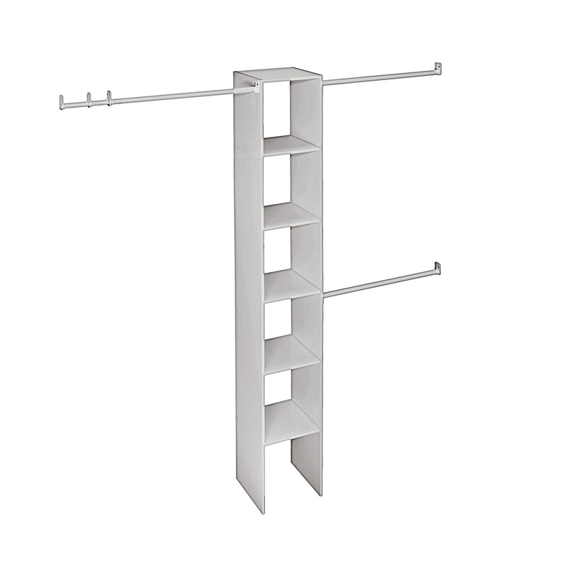 ClosetMaid Expandable Closet Organizer Kit with 3-Closet Rod, White, 12-in U1