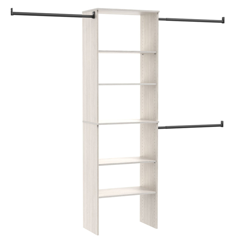 ClosetMaid Suite Symphony Laminate Wood Tower Starter Kit with Rods, White Timber, 25-in T4