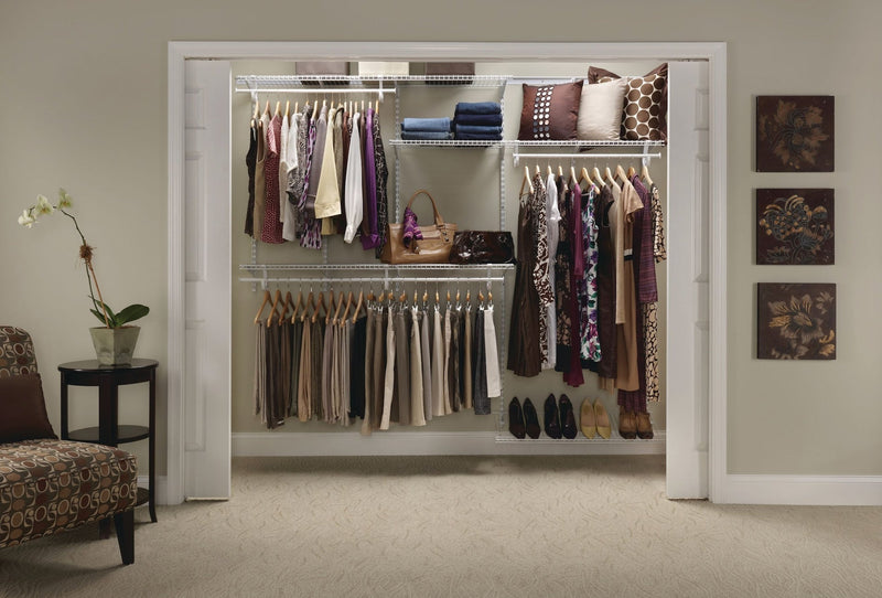 ClosetMaid Wire Shelf Track Closet Organizer Kit, White, 5 x 8-ft I9