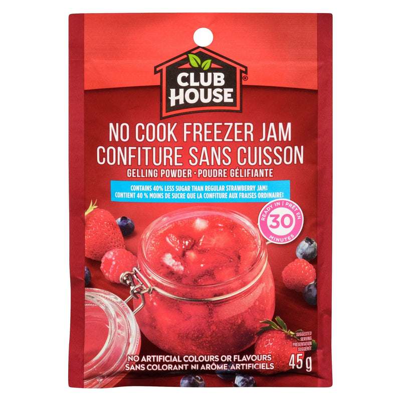 Club House No Cook Strawberry Freezer Jam, Reduced Sugar Recipe, 45-g H1
