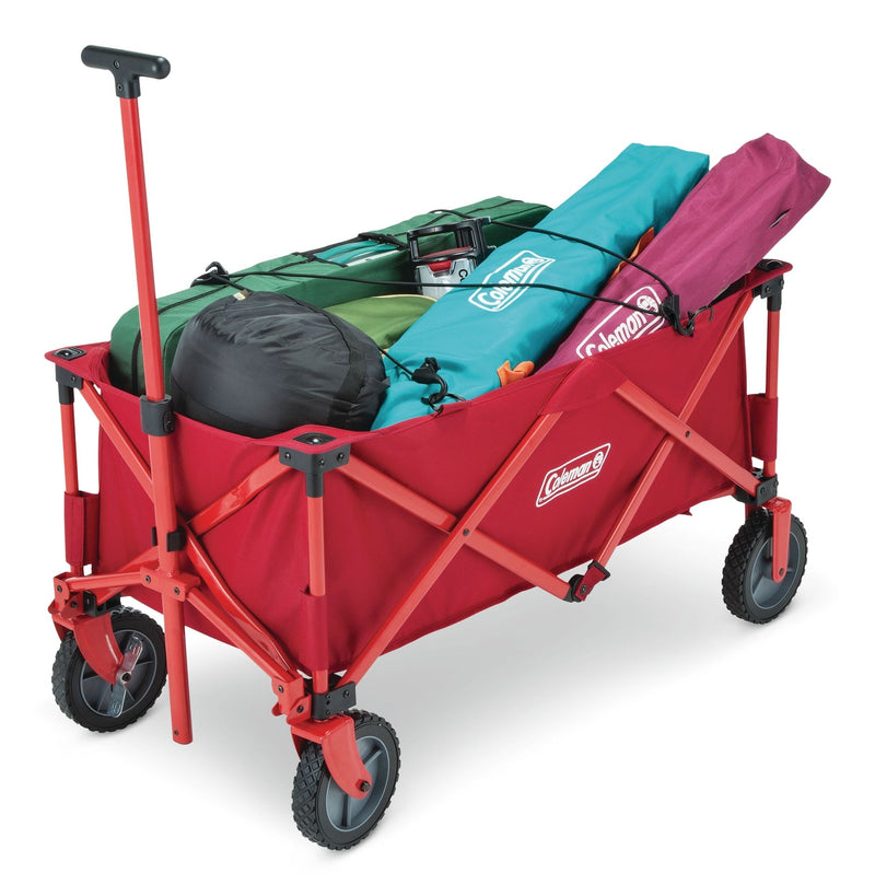 Coleman Outdoor Collapsible Folding Utility Wagon with Brake & Carry Bag, Red, 220-lb (100-kg) Capacity X6