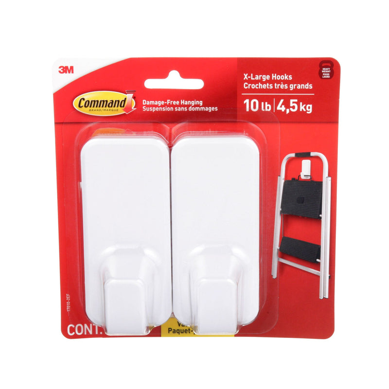 Command 10-lb Jumbo Hook Value Pack, 17010-2EF | 2 Hooks, 6 Strips per Pack N0