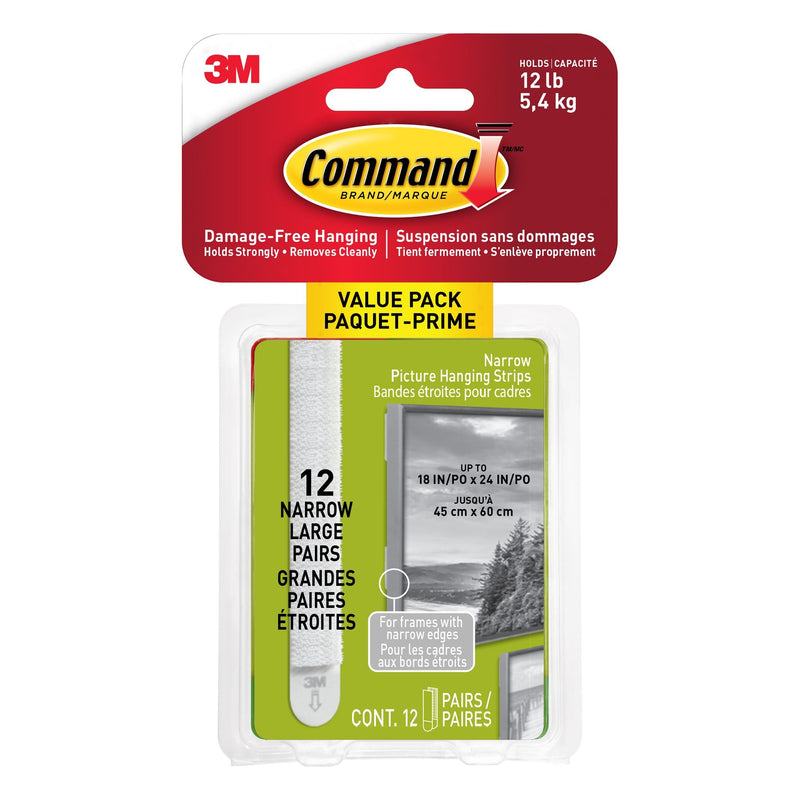 Command 12-lb Narrow Picture Hanging Strips Value Pack H8