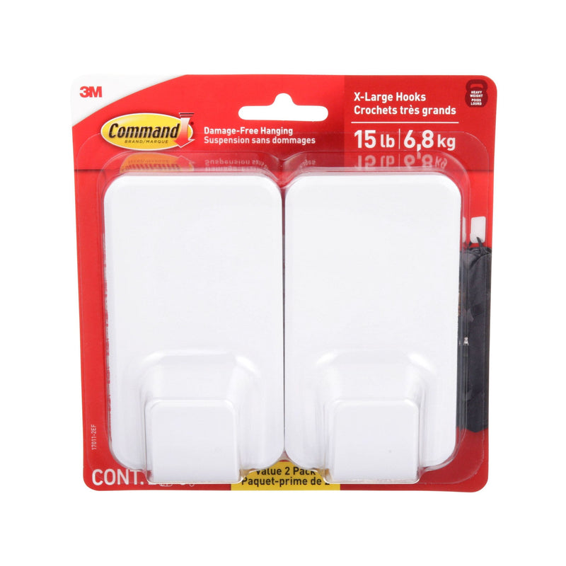 Command 15-lb Jumbo Hook Value Pack, 17011-2EF | 2 Hooks, 8 Strips per Pack D6