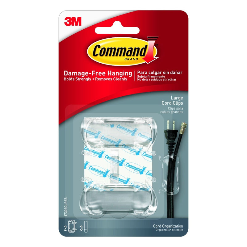 Command Clear Cord Clips, Clear X6
