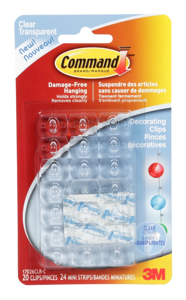 Command Clear Décor Clips and Strips, Damage Free Hanging Y3