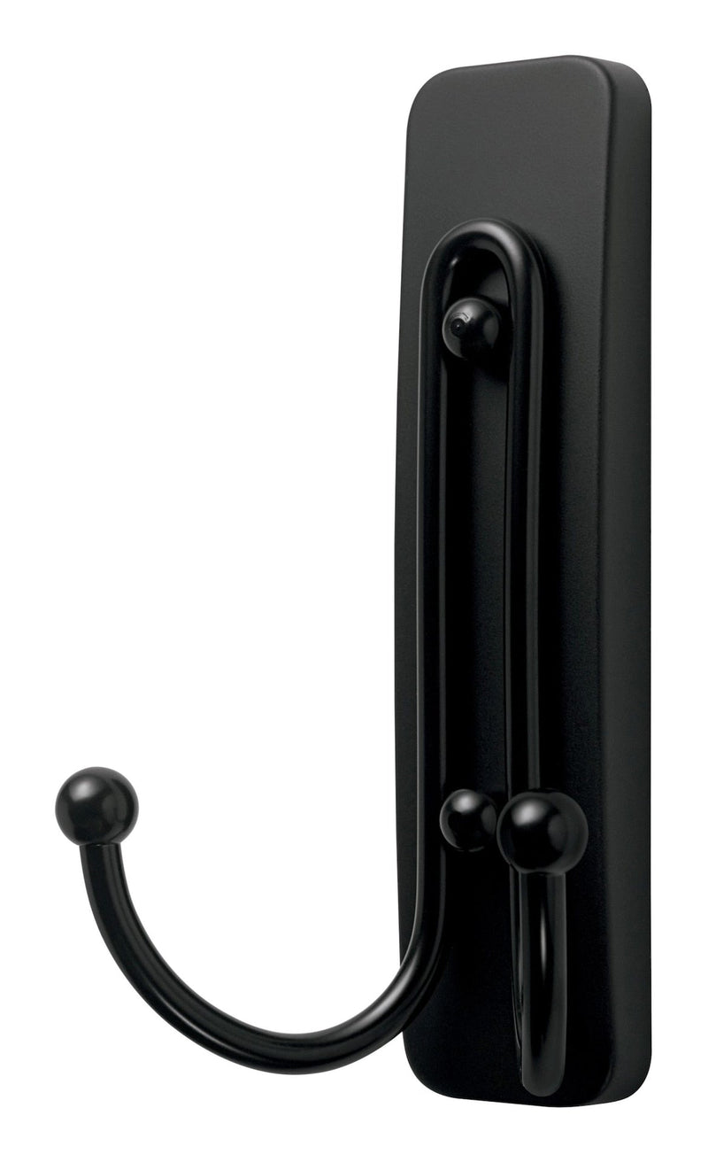 Command Large Double Hook with Adhesive Strips, Matte Black, 4-lbs, 1 Strip per Pack L4