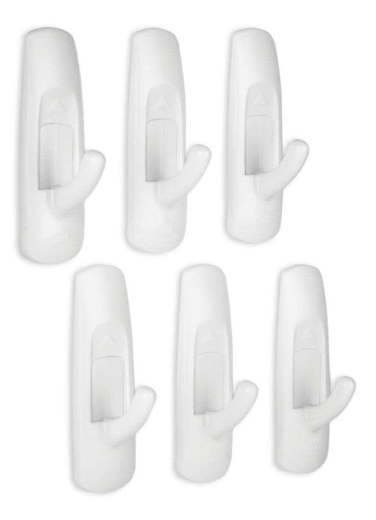Command Medium Utility Hooks in Reclosable Package, Adhesive, No Surface Damage, 3-lb, 6 Strips per Pack C8