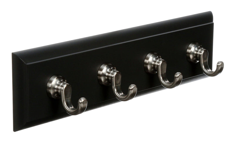 Command Slate 4-Hook Key Rail Organizer with Adhesive Strips, 2-lbs U3