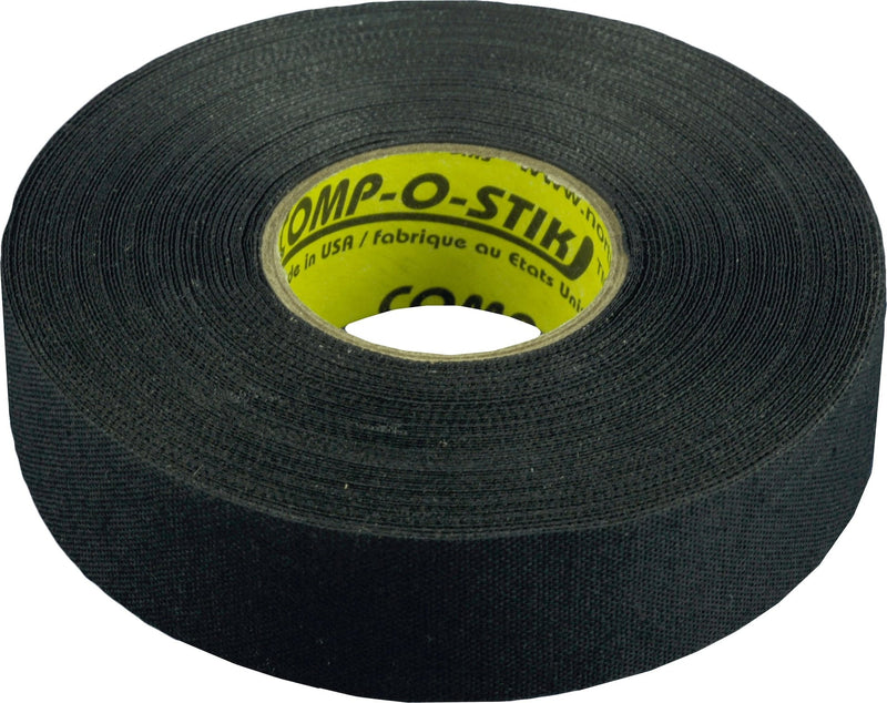 Comp-o-stik Cloth Hockey Stick Tape, Black, 24-mm x 15-m, 4-pk B3