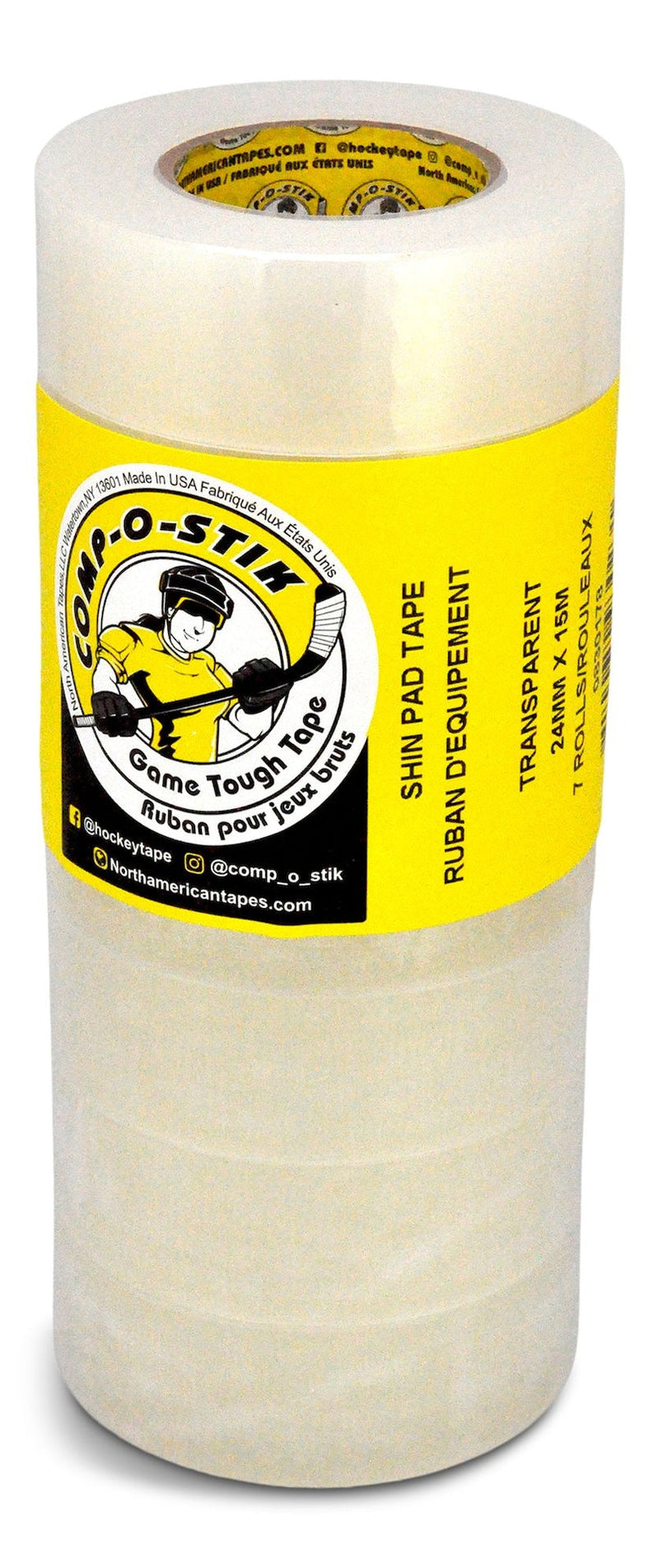 Comp-o-stik or Renfrew Water Resistant Hockey Tape, Clear, 7-pk U3