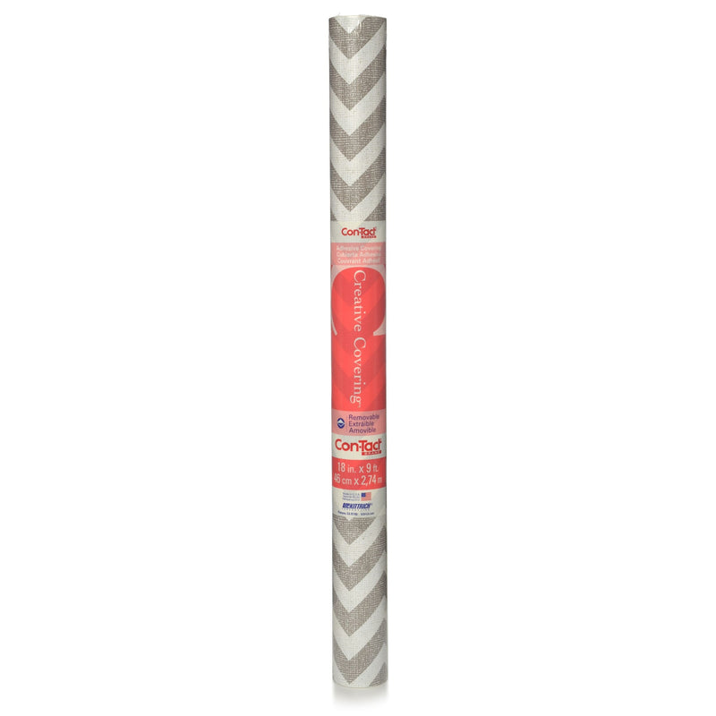 Con-Tact Creative Covering Removable Adhesive Shelf/Drawer Liner, Chevron, 18-in x 9-ft N4