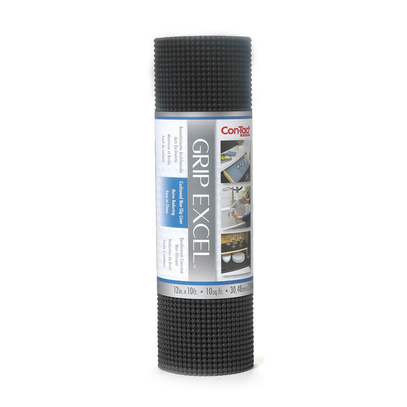 Con-Tact Grip Excel Non-Adhesive Cushioned Shelf/Drawer Liner, Black, 12-in x 10-ft M7