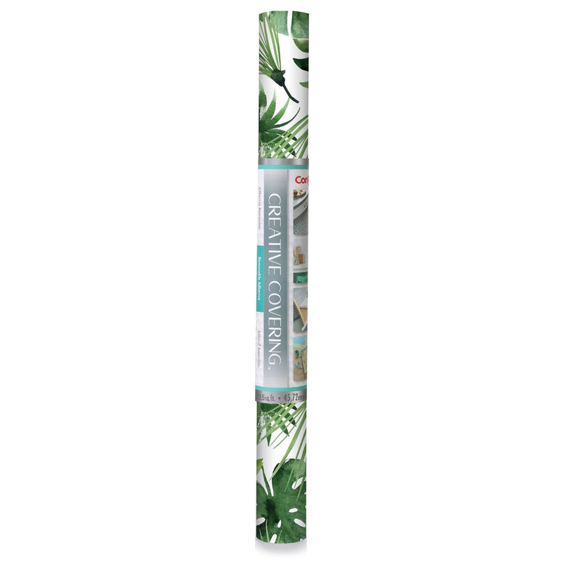 Con-Tact Removable Adhesive Shelf/Drawer Liner, Leaf Print, 18-in x 9-ft E7