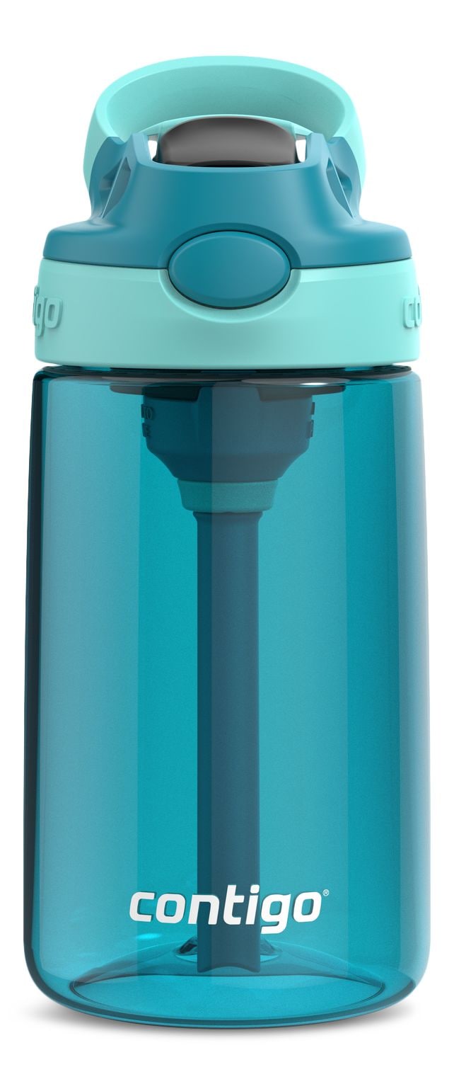 Contigo Aubrey Kids' Water Bottle, 14-oz, Juniper/Jade, with AUTOSPOUT Lid & Straw L6