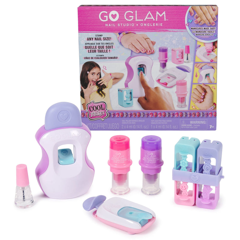 Cool Maker, GO GLAM Studio Nail Kit, Style 200 Nails, 4 Designs, 2 Polish Applicators & Mask, Ages 7+ H4