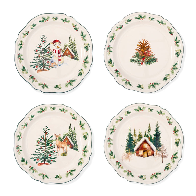 Core Home 15-cm Winter Berry Appetizer Plates, 4-pk I8