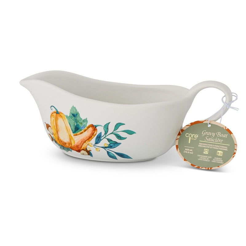 Core Home Dishwasher Safe Stoneware Harvest Gravy Boat I2