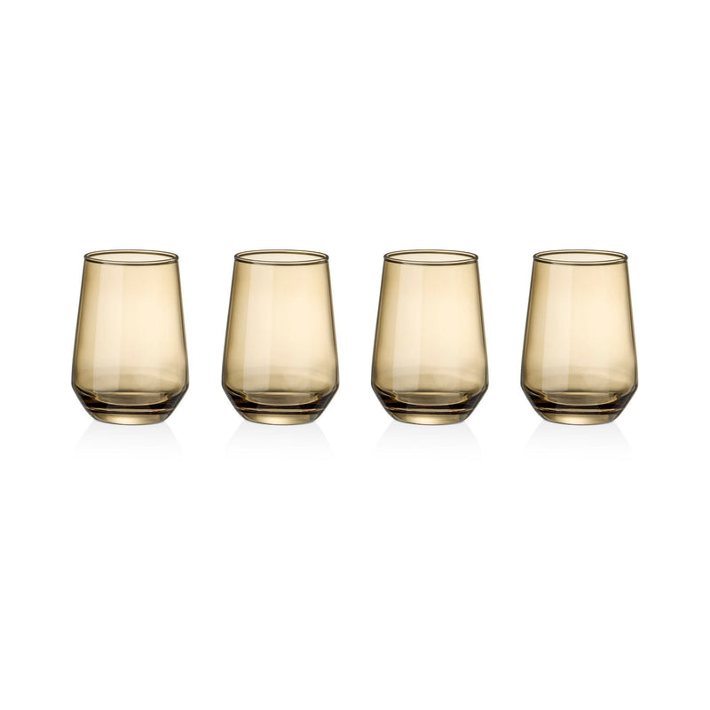 Core Home Harvest-Coloured Stemless Wine Glass Set, 4-pk P7