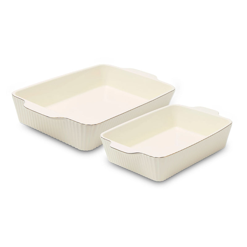 Core Kitchen Dishwasher Safe Cream Nested Baking Dish Set, 2-pc A2