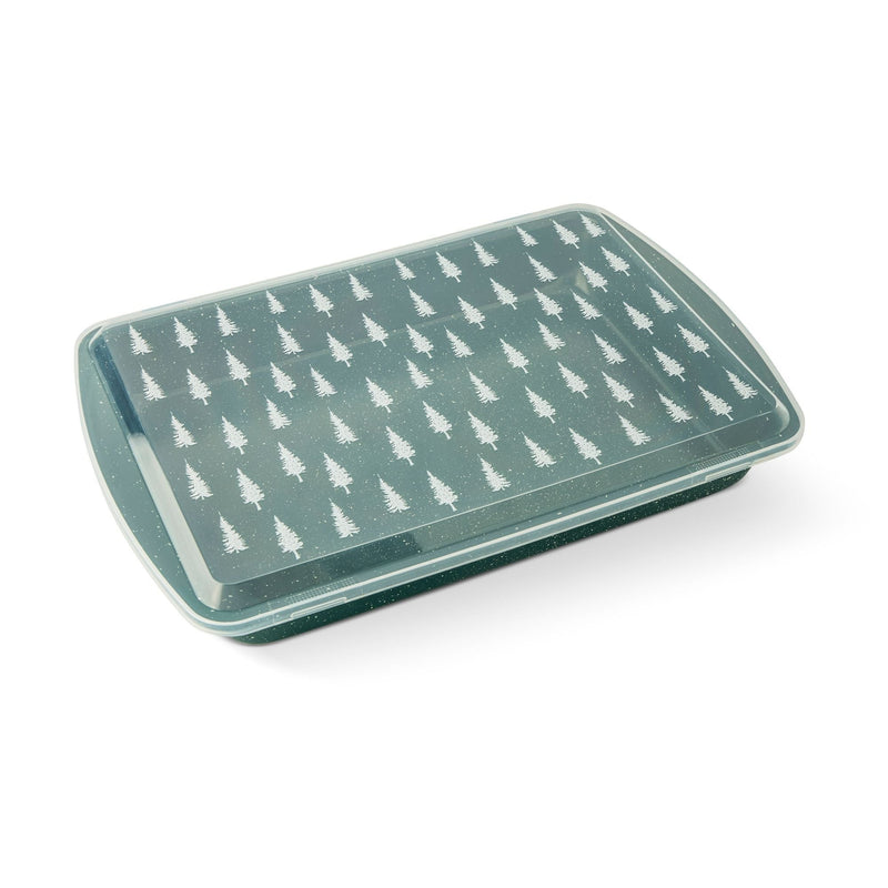 Core Kitchen Green Carbon Steel Cake Pan with Printed Lid U4
