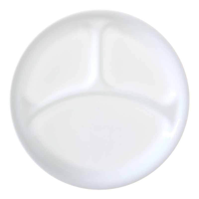 Corelle Glass Divided Dinner Plate, 10.25-in, White H4