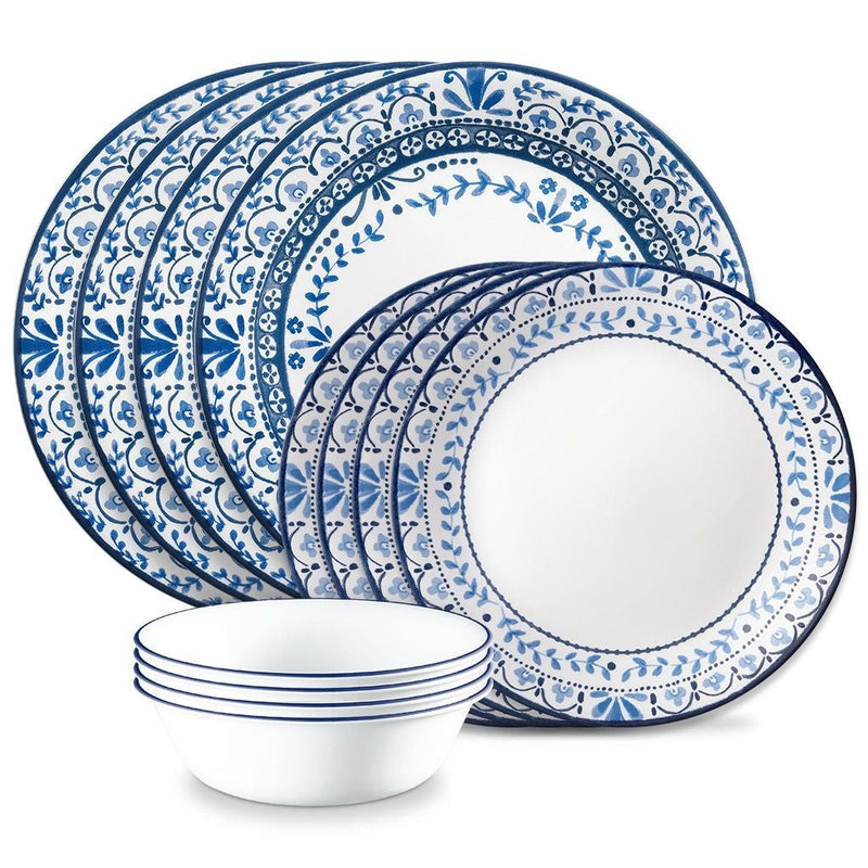 Corelle Portofino Glass Dinnerware Set, Serves 4, 12-pc, White I4
