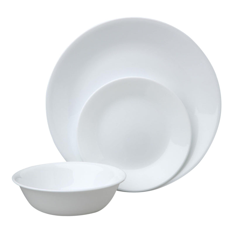 Corelle Winter Frost Glass Dinnerware Set, Serves 6, 18-pc, White W9