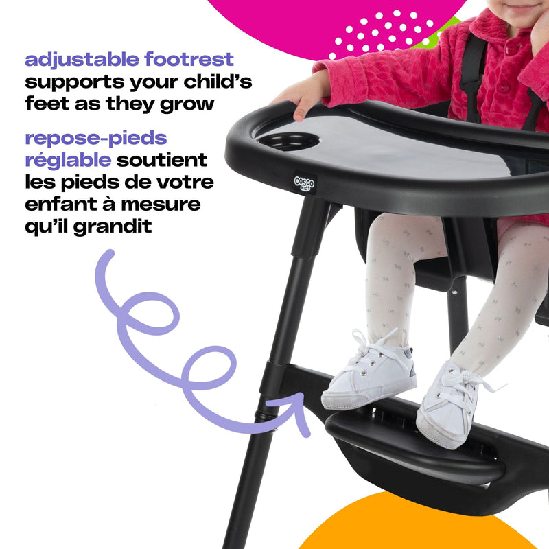 Cosco Black Canteen High Chair with Adjustable Footrest Q7