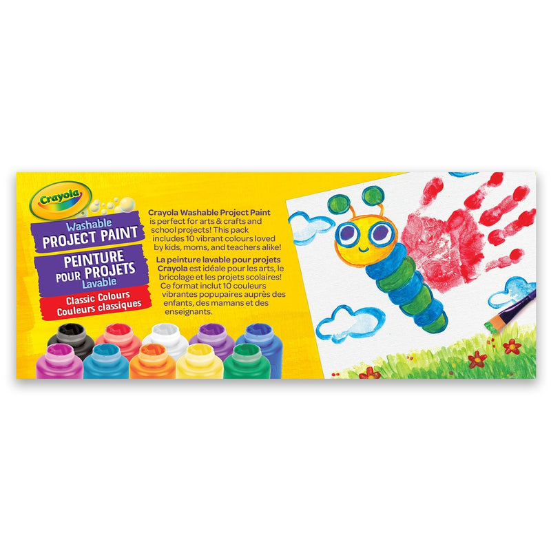 Crayola Washable Project Paint Activity Jar Set, Multi-Colour, 20-oz, 10-pk, Ages 3+ U7