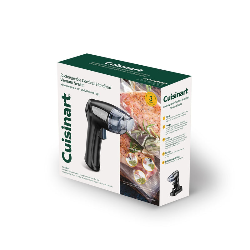Cuisinart Cordless Handheld Vacuum Sealer with 20 Bags, Black V6