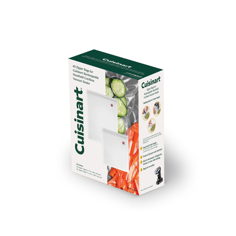 Cuisinart Reusable Zipper Vacuum Seal Food Storage Bags, 40-pk T9