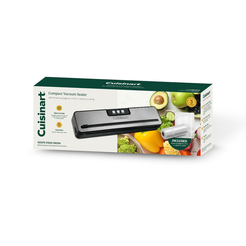 Cuisinart Slim Vacuum Sealer, with 10 Pre-Cut Bags & 1 Roll Y0