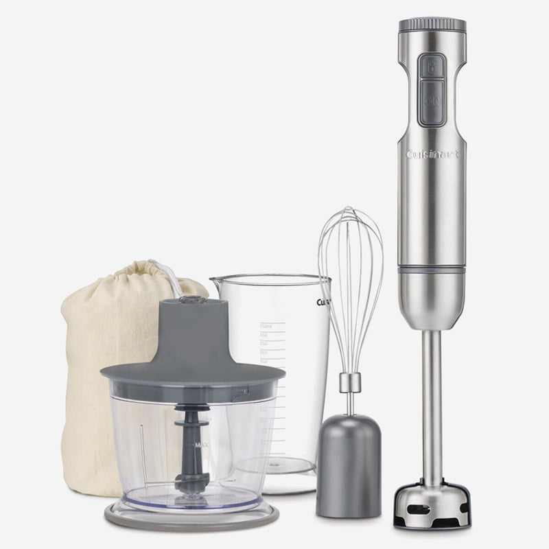 Cuisinart SmartStick 2-Speed Corded Hand Blender with Chopper & Whisk Attachments, Stainless Steel H9