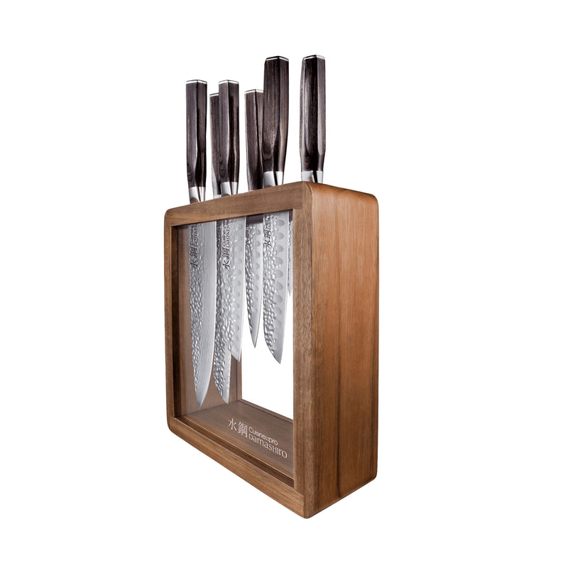 CUISINE:: PRO DAMASHIRO MOKUZAI 7PC KNIFE BLOCK L7