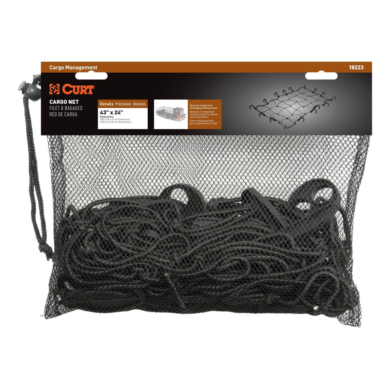 CURT 18223 Elastic Cargo Net with Hooks for Hitch Carrier, 43 x 24-in A0