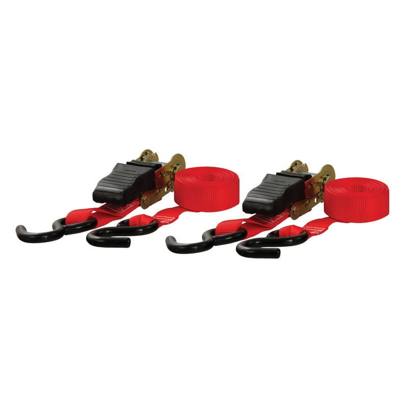 CURT 83001 10-ft Red Cargo Straps with S-Hooks (500-lb, 2-pk) Q8