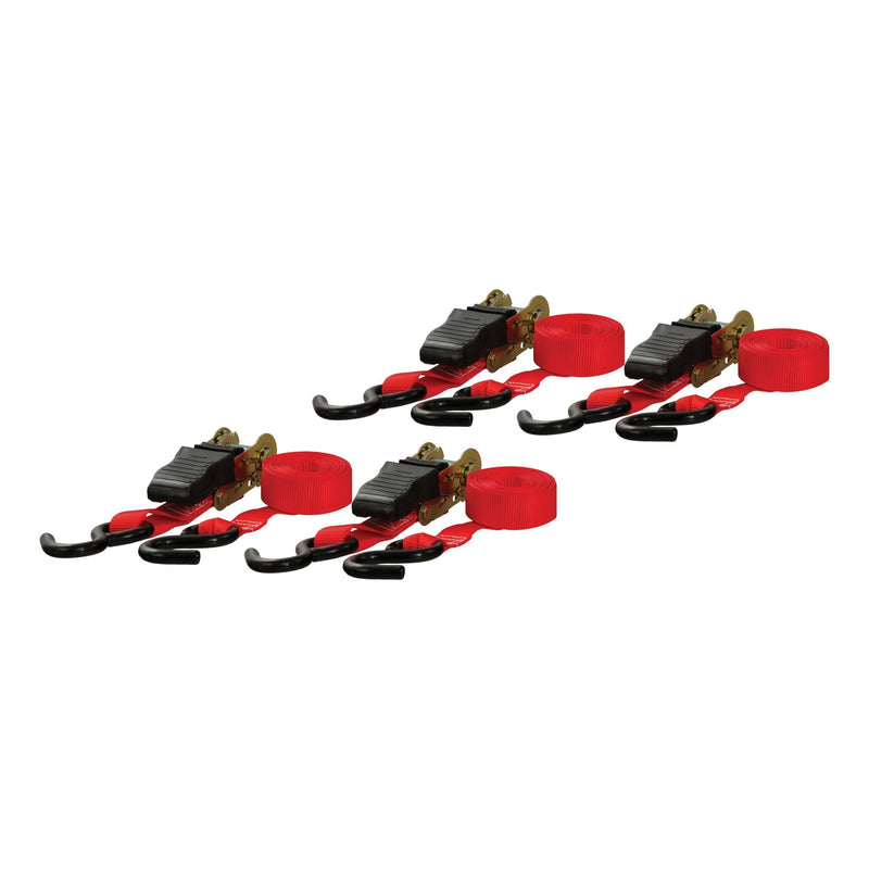 CURT 83002 16-ft Red Cargo Straps with S-Hooks (500-lb, 4-pk) R8