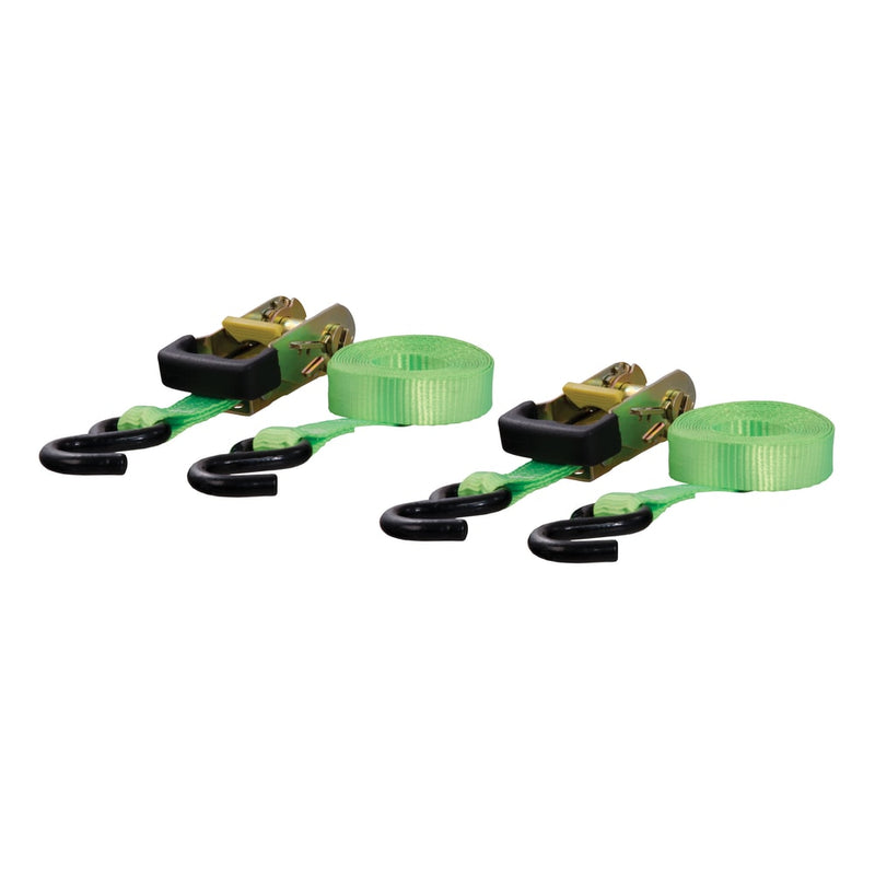 CURT 83028 16-ft Lime Green Cargo Straps with S-Hooks (1,100-lb, 2-pk) V4