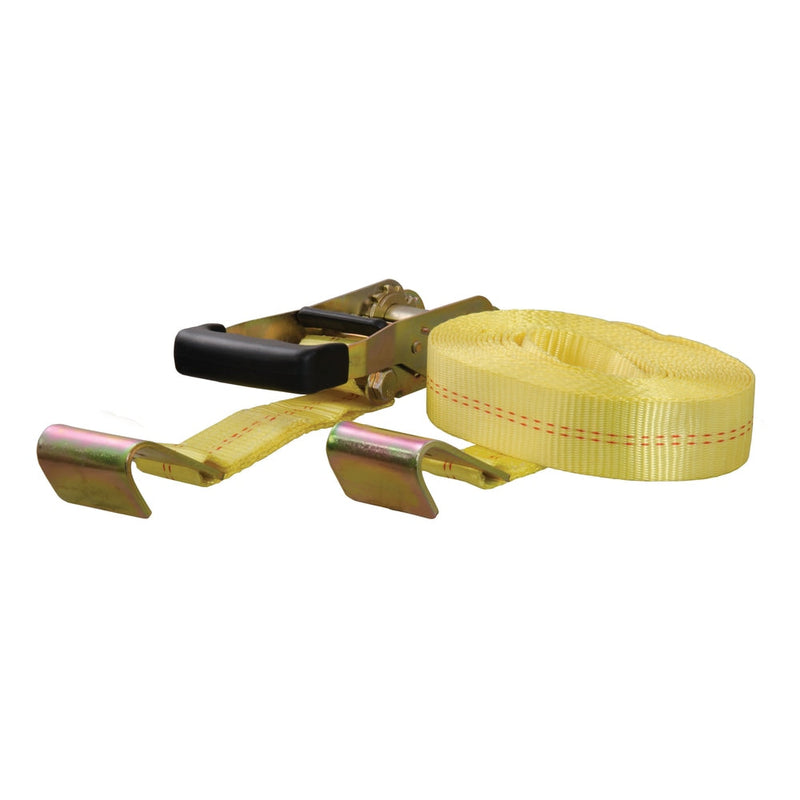 CURT 83048 27-ft Yellow Cargo Strap with Flat Hooks (3,333-lb) K9