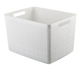 Curver Large Jute Weave Nesting Storage Basket, White