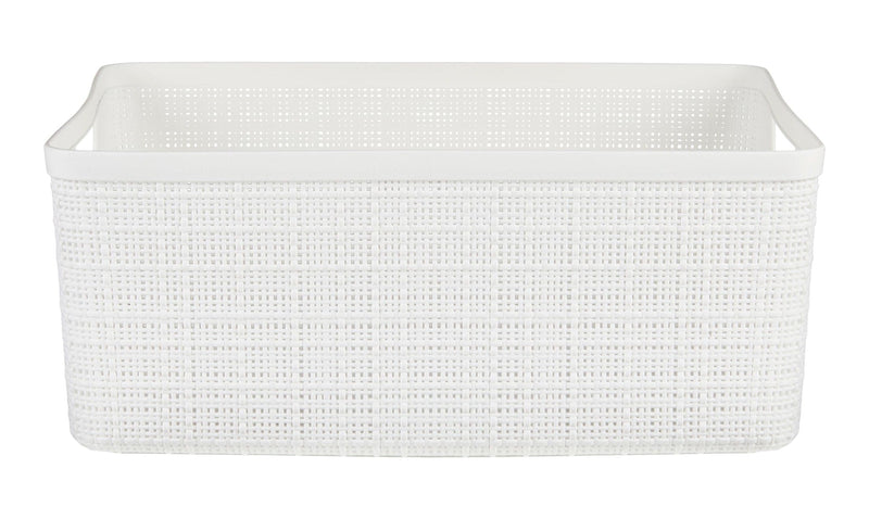 Curver Medium Jute Weave Nesting Storage Basket, White R9