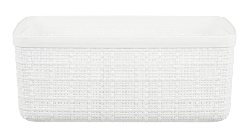 Curver Small Jute Weave Nesting Storage Basket, White E6